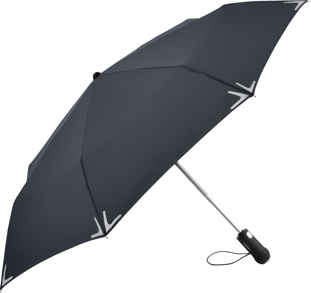 Logotrade promotional merchandise image of: AOC mini umbrella Safebrella® LED 5471, Anthracite