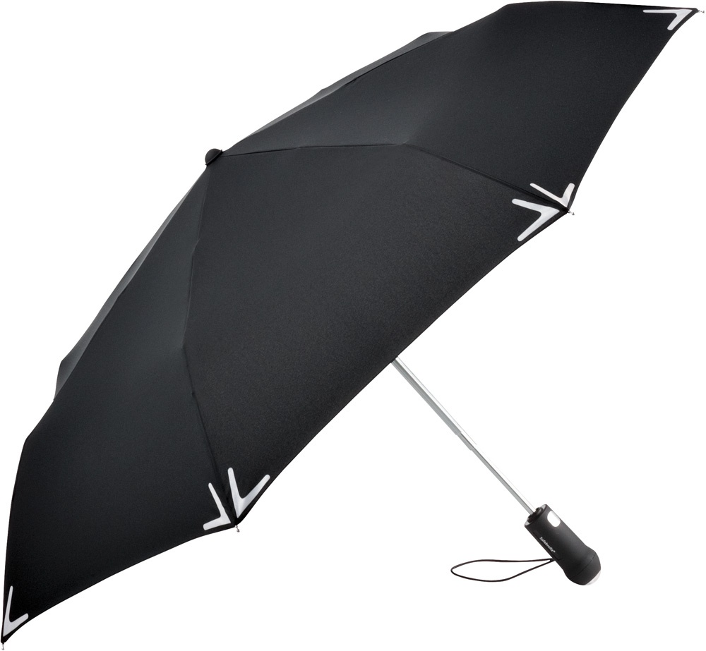 Logo trade promotional products picture of: AOC mini umbrella Safebrella® LED 5471, Black