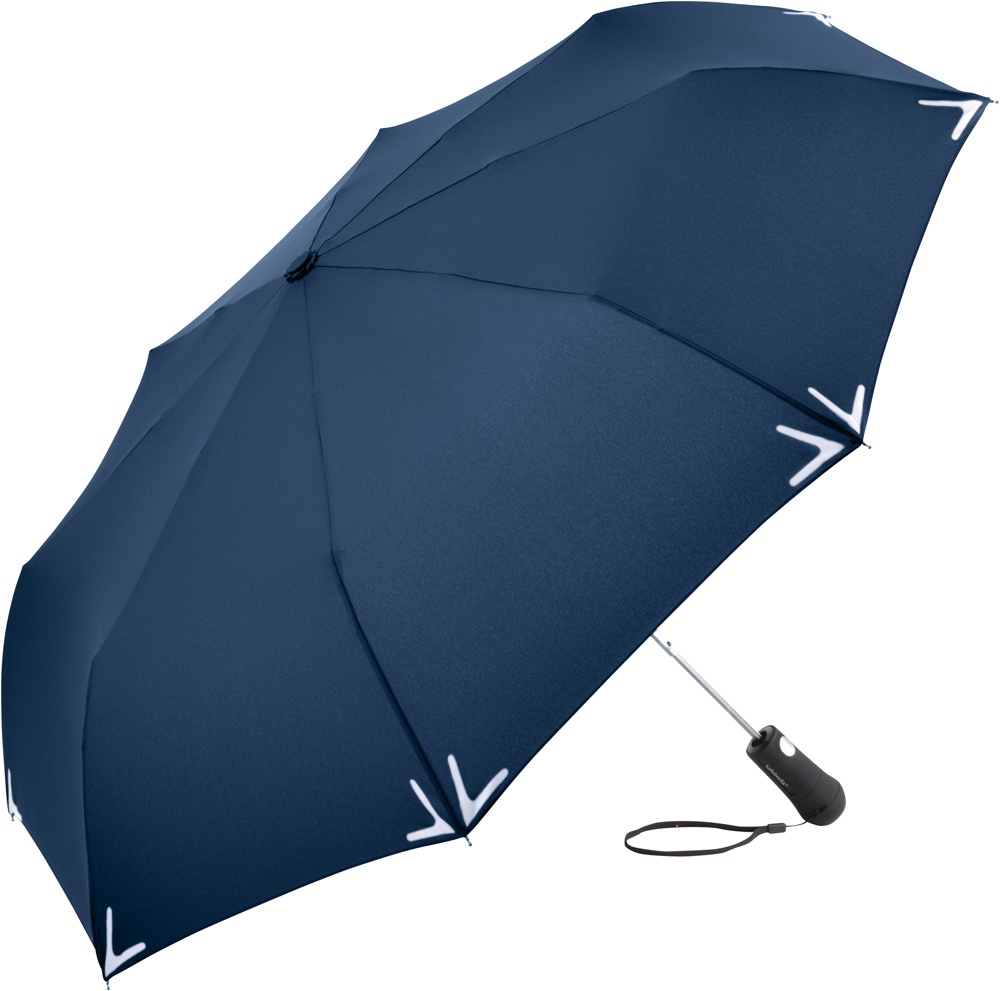 Logo trade promotional giveaways picture of: AC mini umbrella Safebrella® LED 5571, Blue