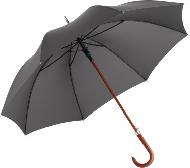 Logo trade promotional giveaways image of: AC woodshaft golf umbrella FARE®-Collection, Grey