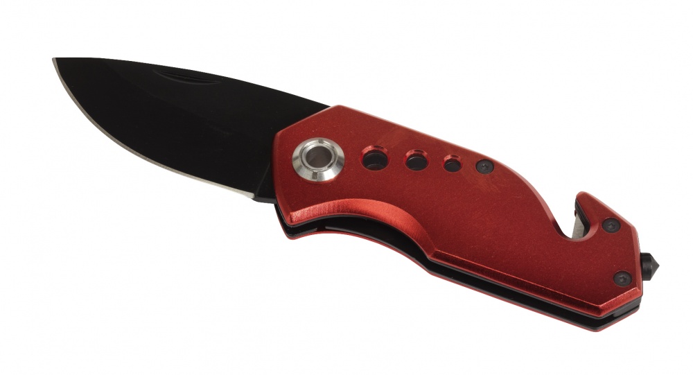 Logo trade promotional merchandise photo of: Emergency knife, Distress, red