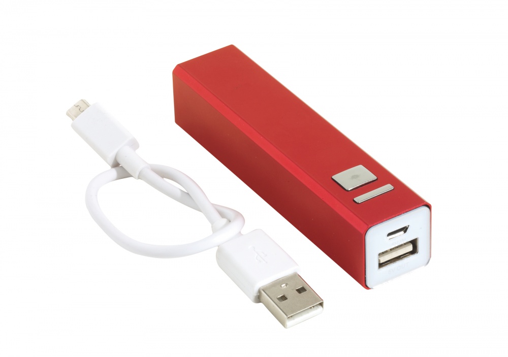 Logo trade business gifts image of: Powerbank, Endurance, red