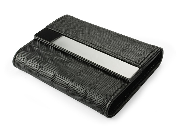 Logo trade corporate gifts picture of: Business card holder RILL BLACK, Black