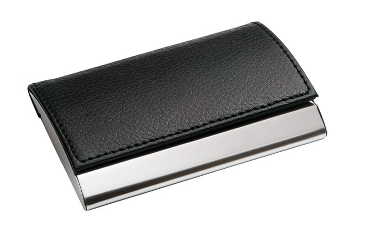 Logo trade promotional item photo of: Business card holder HORIT, black