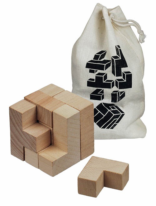 Logo trade promotional giveaways image of: Puzzle game CUBE, Beige