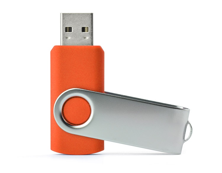 Logo trade promotional merchandise image of: USB flash drive TWISTER 8 GB, Orange