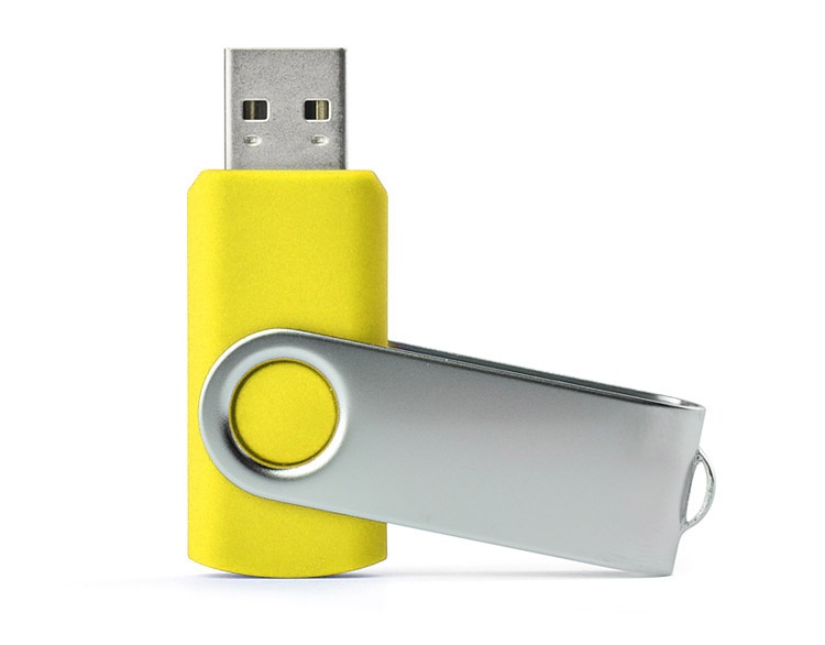 Logo trade promotional item photo of: USB flash drive TWISTER 8 GB, Yellow