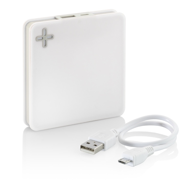 Logo trade business gifts image of: Power bank MAIS 5200 mAh, White