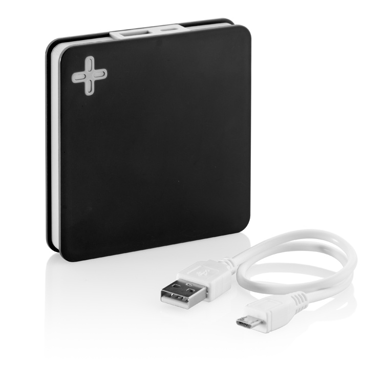 Logo trade promotional items image of: Power bank MAIS 5200 mAh, Black