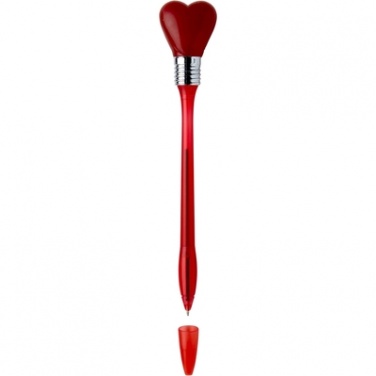 Logo trade advertising product photo of: Ball pen "heart", Red