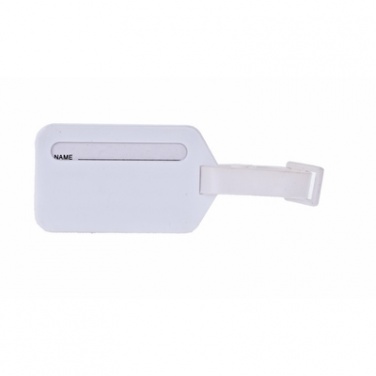 Logo trade promotional giveaways image of: Luggage tag, White