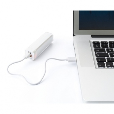 Logo trade promotional merchandise photo of: Power bank 2200 mAh, White