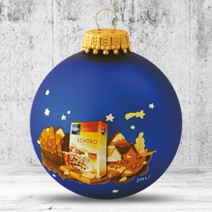 Logo trade promotional giveaways image of: Christmas ball with 4-5 color logo 8 cm