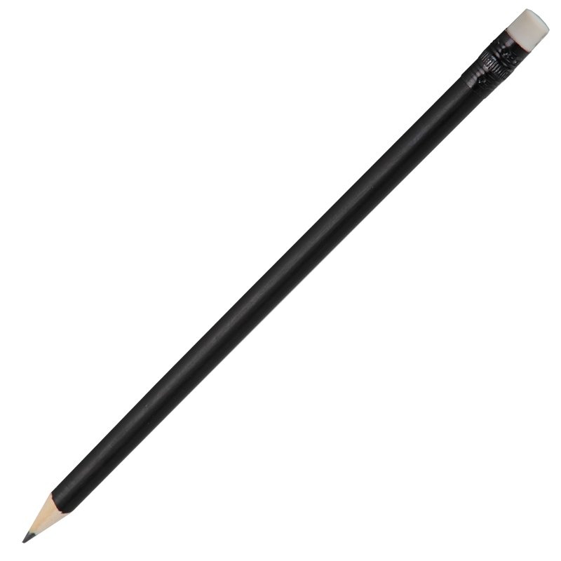 Logo trade promotional merchandise picture of: Wooden pencil, white/black