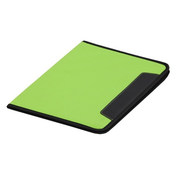 Logo trade corporate gifts image of: Ortona A4 folder, green/black