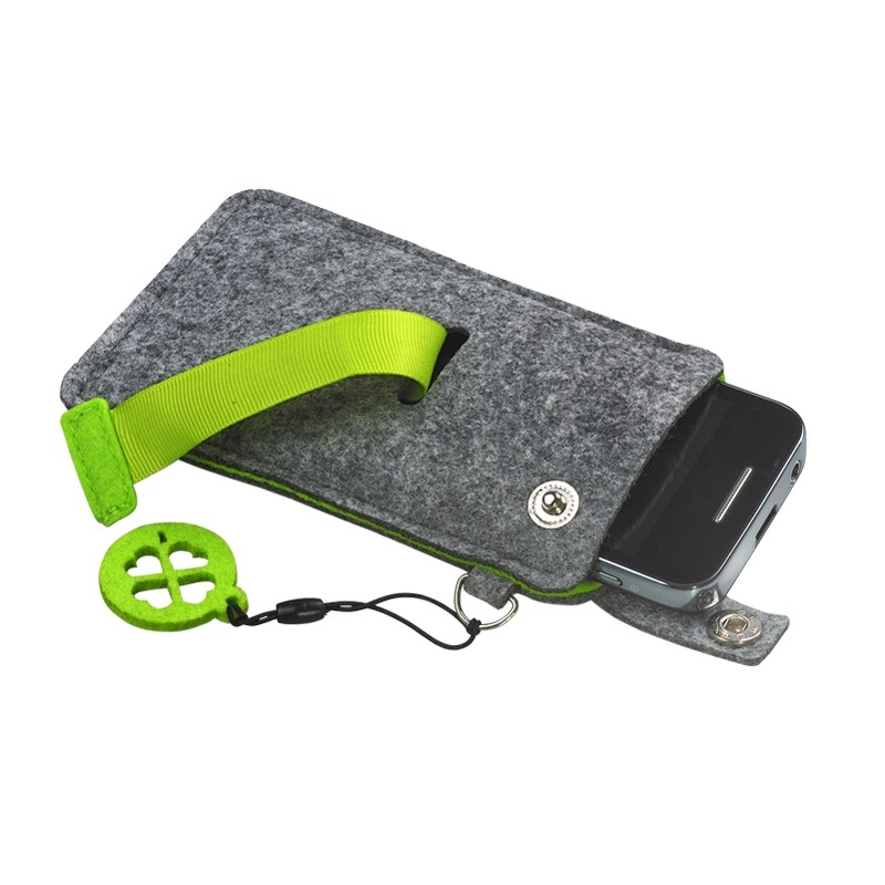 Logo trade promotional gifts picture of: Eco Sence smartphone case, green/grey