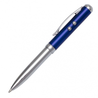 Logo trade promotional merchandise image of: Supreme ballpen with laser pointer - 4 in 1, blue