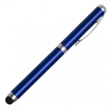 Logo trade promotional gifts image of: Supreme ballpen with laser pointer - 4 in 1, blue