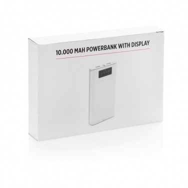 Logo trade promotional items picture of: 10.000 mAh powerbank with display, white