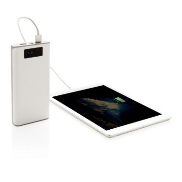 Logotrade promotional merchandise photo of: 20.000 mAh powerbank with display, white