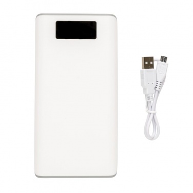 Logotrade promotional giveaway image of: 20.000 mAh powerbank with display, white