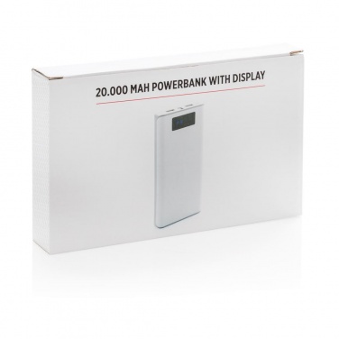 Logotrade promotional items photo of: 20.000 mAh powerbank with display, white