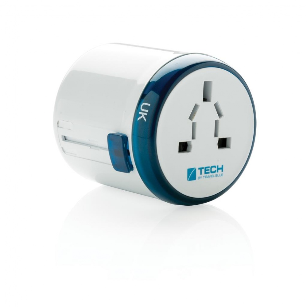 Logotrade promotional product image of: Travel Blue world travel adapter, white