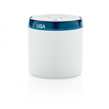 Logo trade promotional item photo of: Travel Blue world travel adapter, white