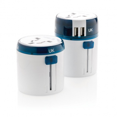 Logotrade promotional product image of: Travel Blue world travel adapter, white