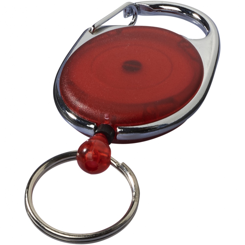 Logo trade promotional giveaways image of: Gerlos roller clip key chain, red