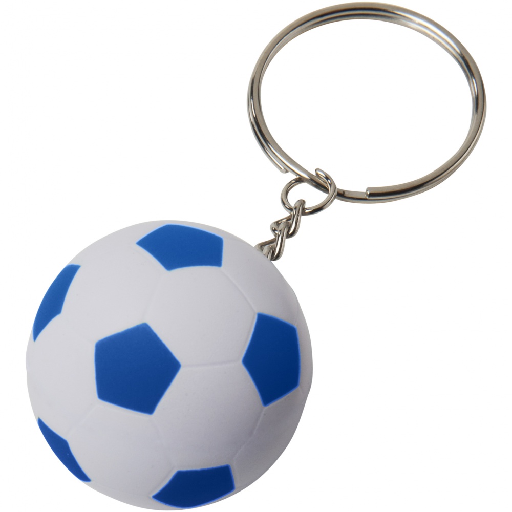 Logo trade advertising products image of: Striker football key chain, blue