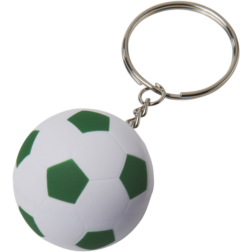 Logo trade promotional giveaways image of: Striker football key chain, green