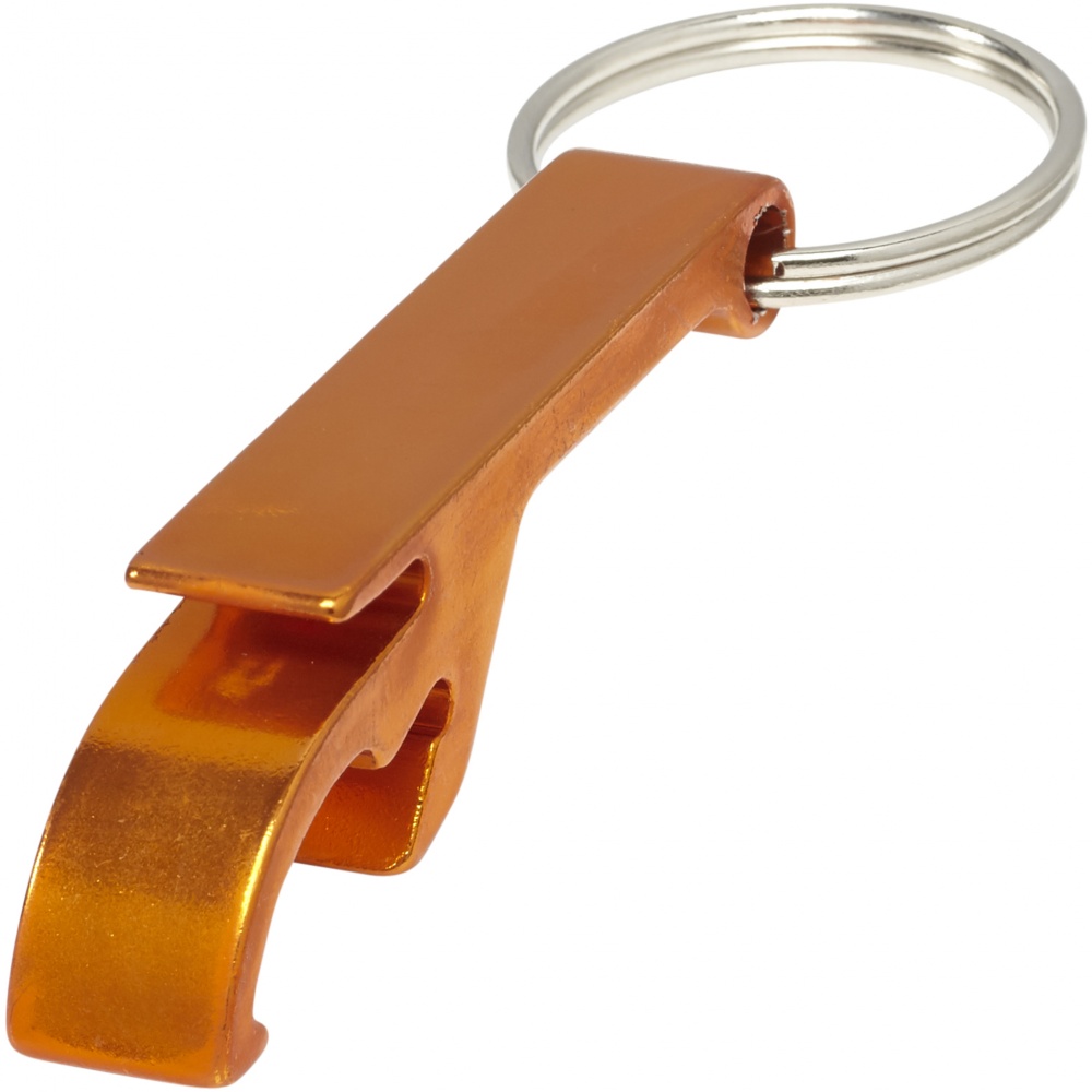 Logotrade promotional giveaway image of: Tao alu bottle and can opener key chain, orange