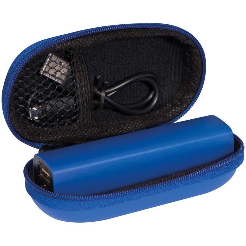 Logo trade promotional merchandise photo of: 2200 mAh Powerbank with case, Blue