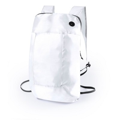 Logo trade promotional giveaways image of: Foldable backpack, White