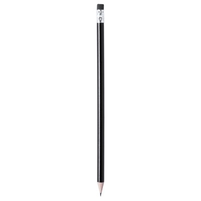 Logo trade promotional gift photo of: Pencil with eraser, Black