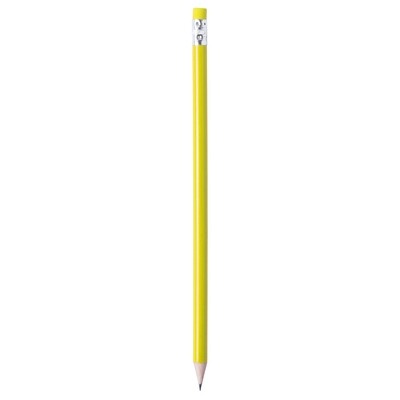 Logo trade business gifts image of: Pencil with eraser, Yellow