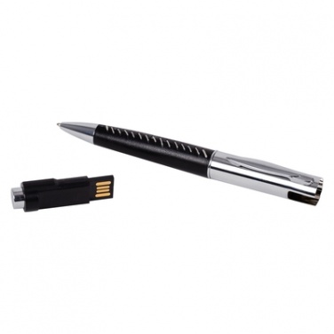 Logo trade business gifts image of: Mauro Conti ball pen with USB memory stick, Black