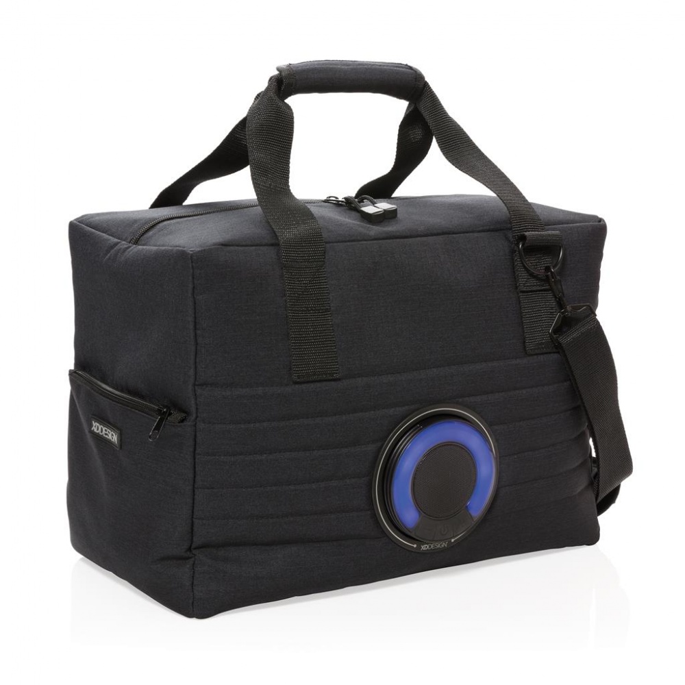 Logo trade promotional items image of: Party speaker cooler bag, black