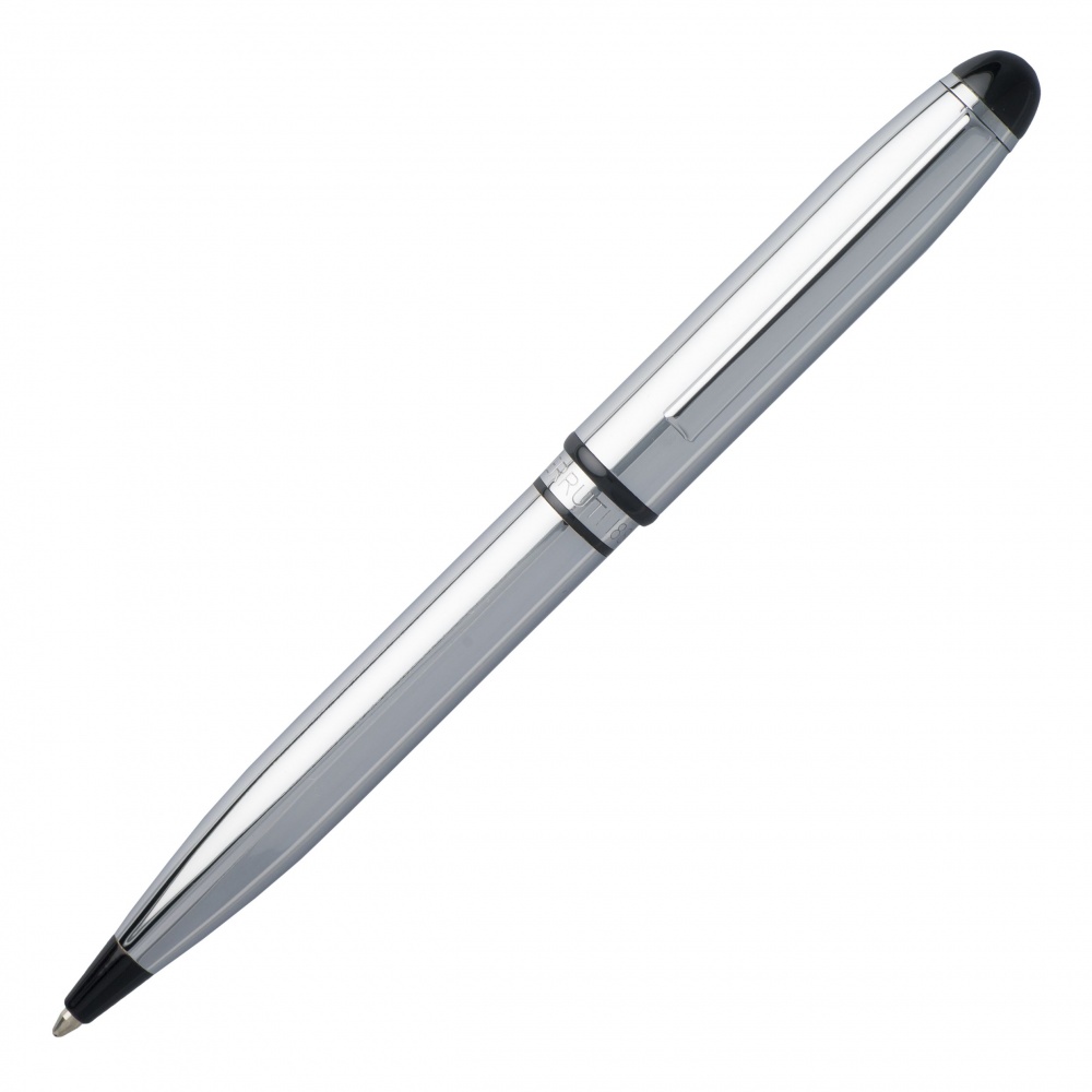 Logo trade promotional merchandise photo of: Ball pen Leap Chrome, Grey