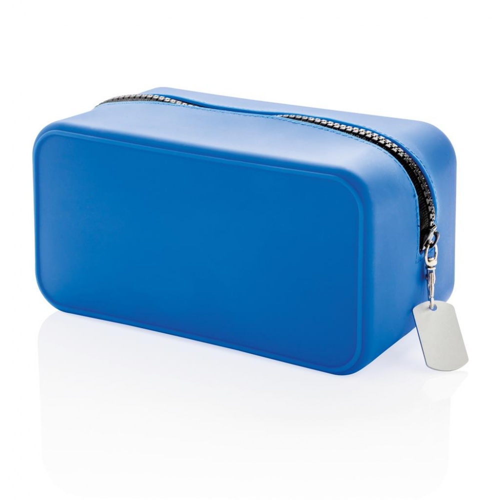 Logo trade promotional gift photo of: Leak proof silicon toiletry bag, blue