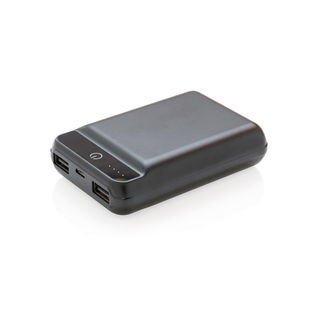 Logo trade promotional products image of: 10.000 mAh pocket powerbank, Black