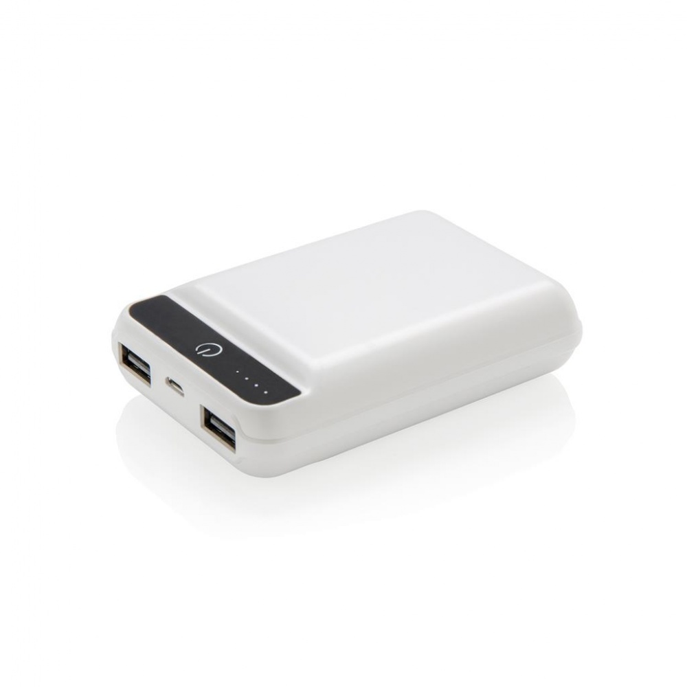 Logo trade promotional merchandise image of: 10.000 mAh pocket powerbank, White