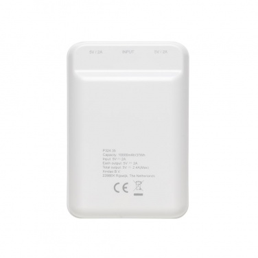 Logo trade advertising products picture of: 10.000 mAh pocket powerbank, White