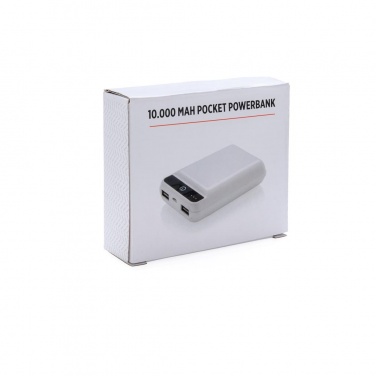 Logo trade business gifts image of: 10.000 mAh pocket powerbank, White