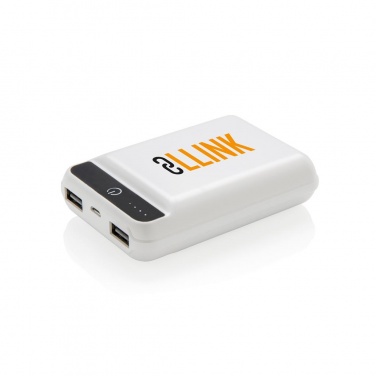 Logo trade promotional item photo of: 10.000 mAh pocket powerbank, White