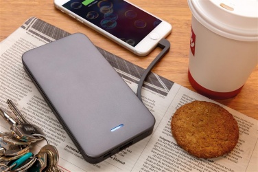 Logo trade advertising products image of: 10.000 mAh MFi licensed powerbank , silver