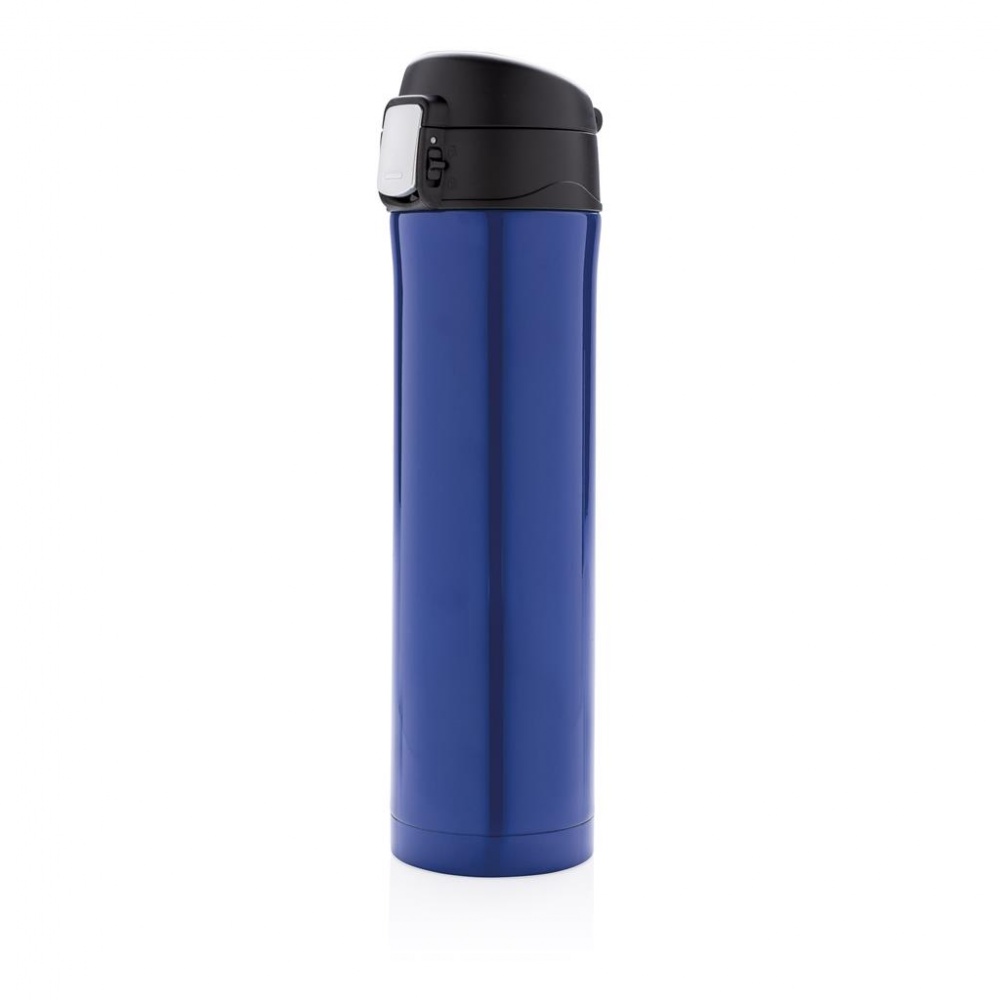 Logo trade promotional merchandise photo of: Easy lock vacuum flask, blue