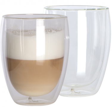 Logotrade corporate gifts photo of: Set of 2 double-walled cappuccino cups, transparent