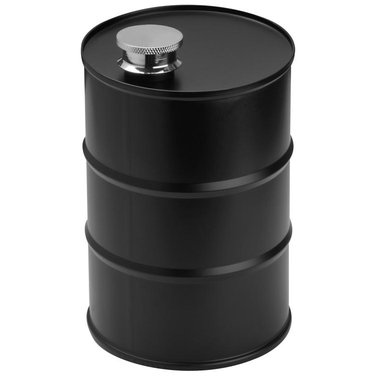 Logo trade advertising products picture of: Hip flask barrel, black